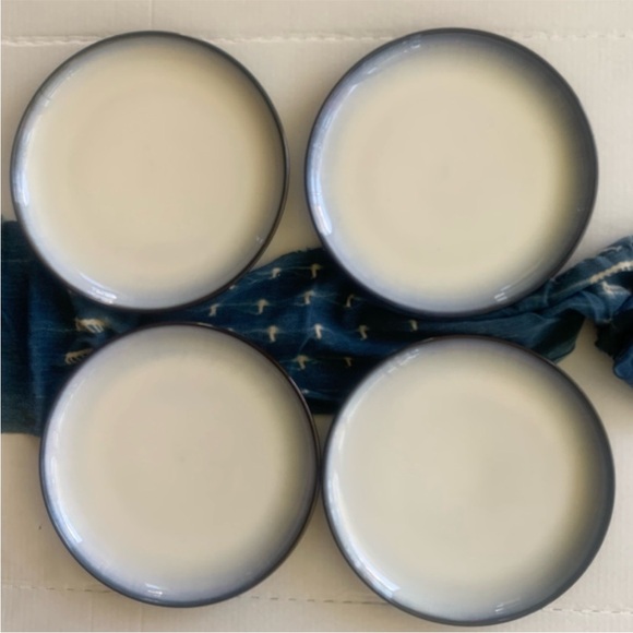 Sango Concepts Eggplant 11” blue white artsy pottery Dinner Plate - Picture 5 of 5